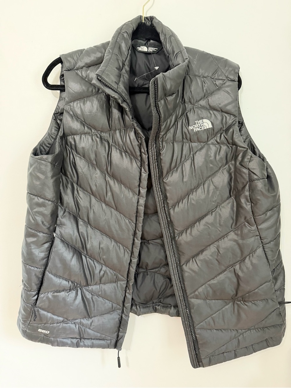 The North Face Women's 550 Down Fill Puffer Insulated Vest Silver XL